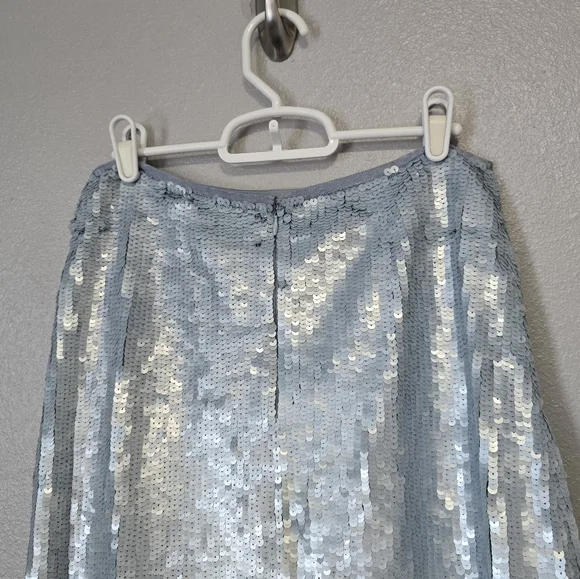 🍂NWOT Clifford&Wills full sequin baby blue midi skirt - Picture 5 of 7